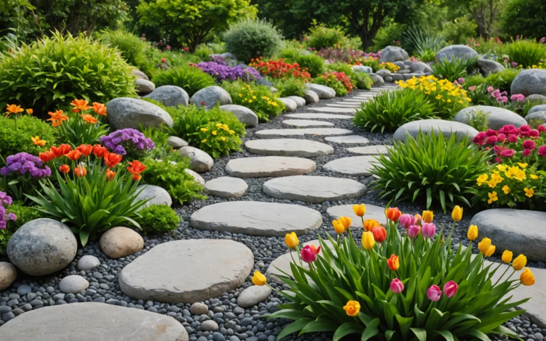 pierres grises pour le jardin