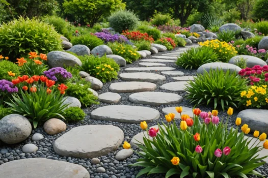 Émerveillez vos parterres avec des pierres grises pour le jardin : modernité garantie
